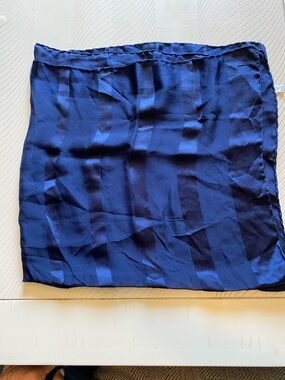 Seta Pura Navy Blue Striped Scarf